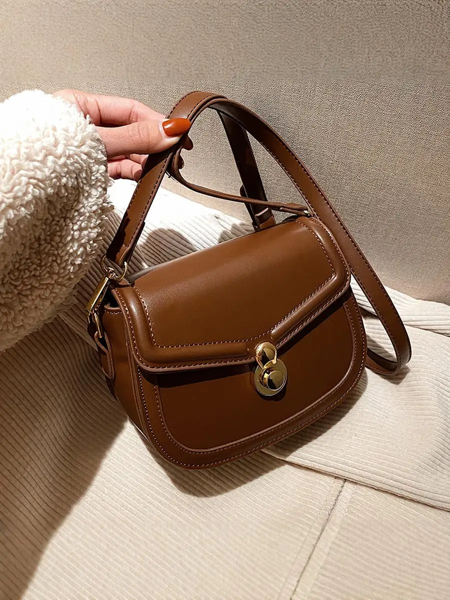 This Year's Popular Bag Women 2024 New Fashion Fashion High Sense Western Sle All-Match Shoulder Popular Online Square Slin...