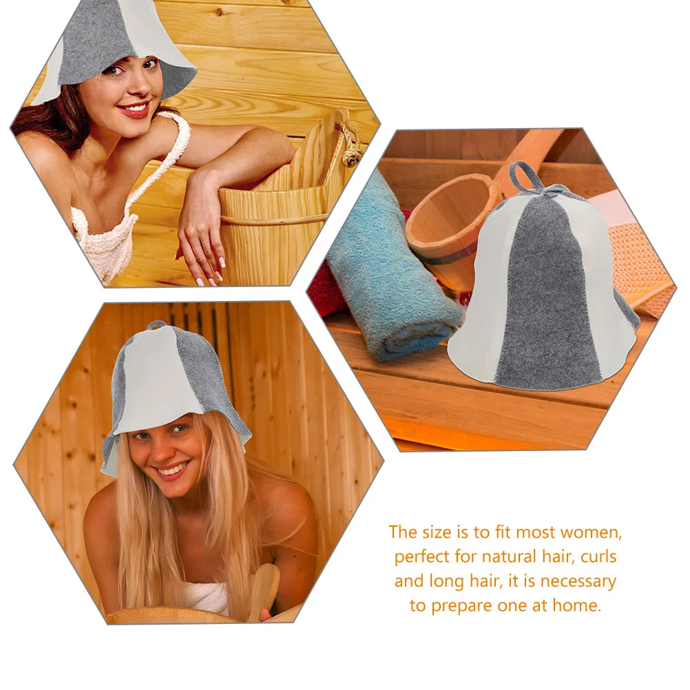 3 Pcs Felt Sauna Hat Unisex Bathing Ladies for Shower Thick Hats Men Camouflage Child