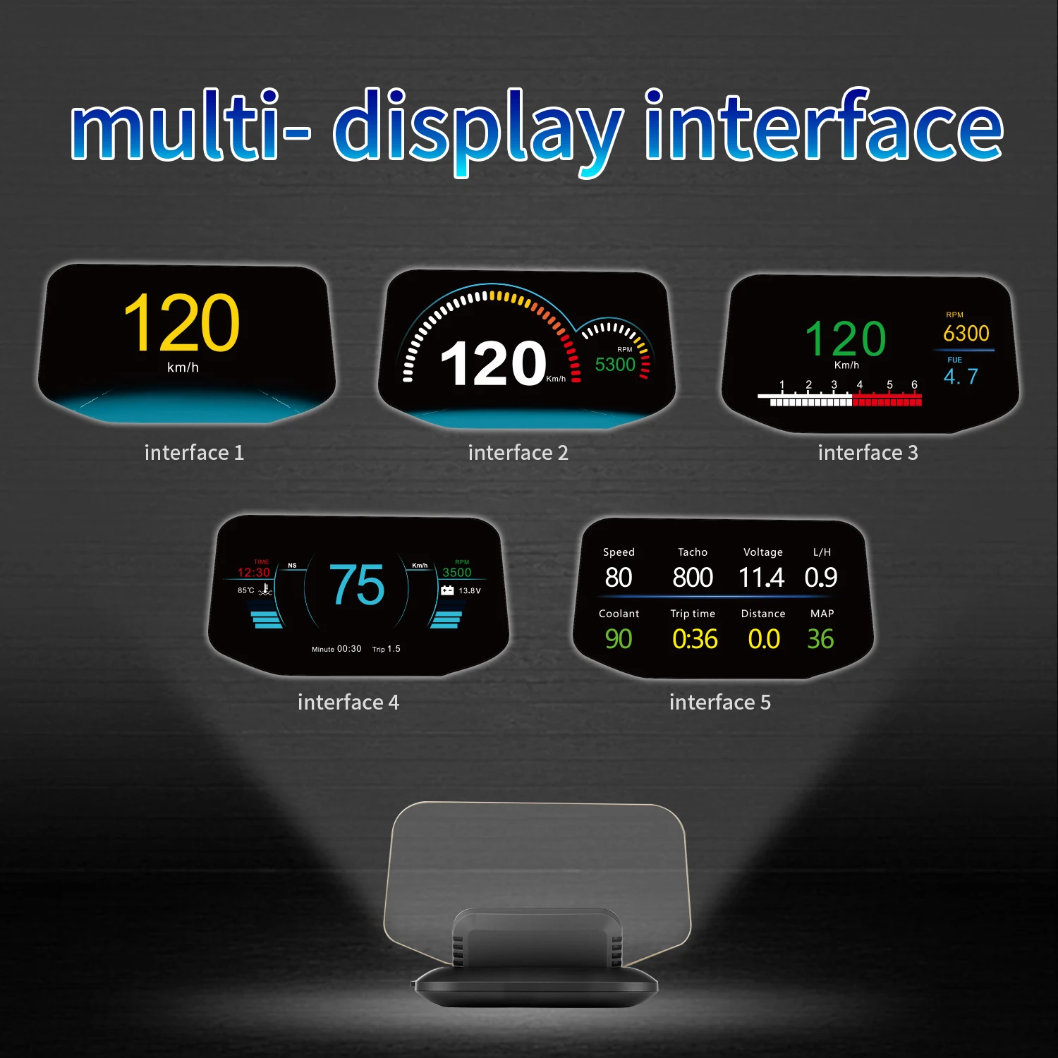 For All Car 5inch Multifunctio - đánh giá và giá Hud Obd2 Multi Function Alarm