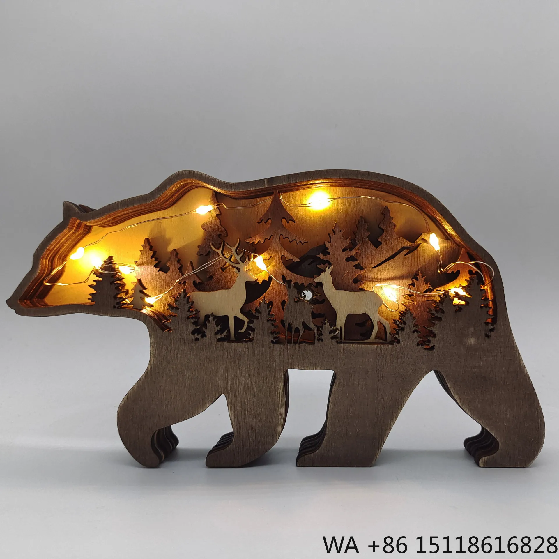 2023 New Hot Sale Wood Craft Forest Animal Home Decoration Ornaments Wood Crafts