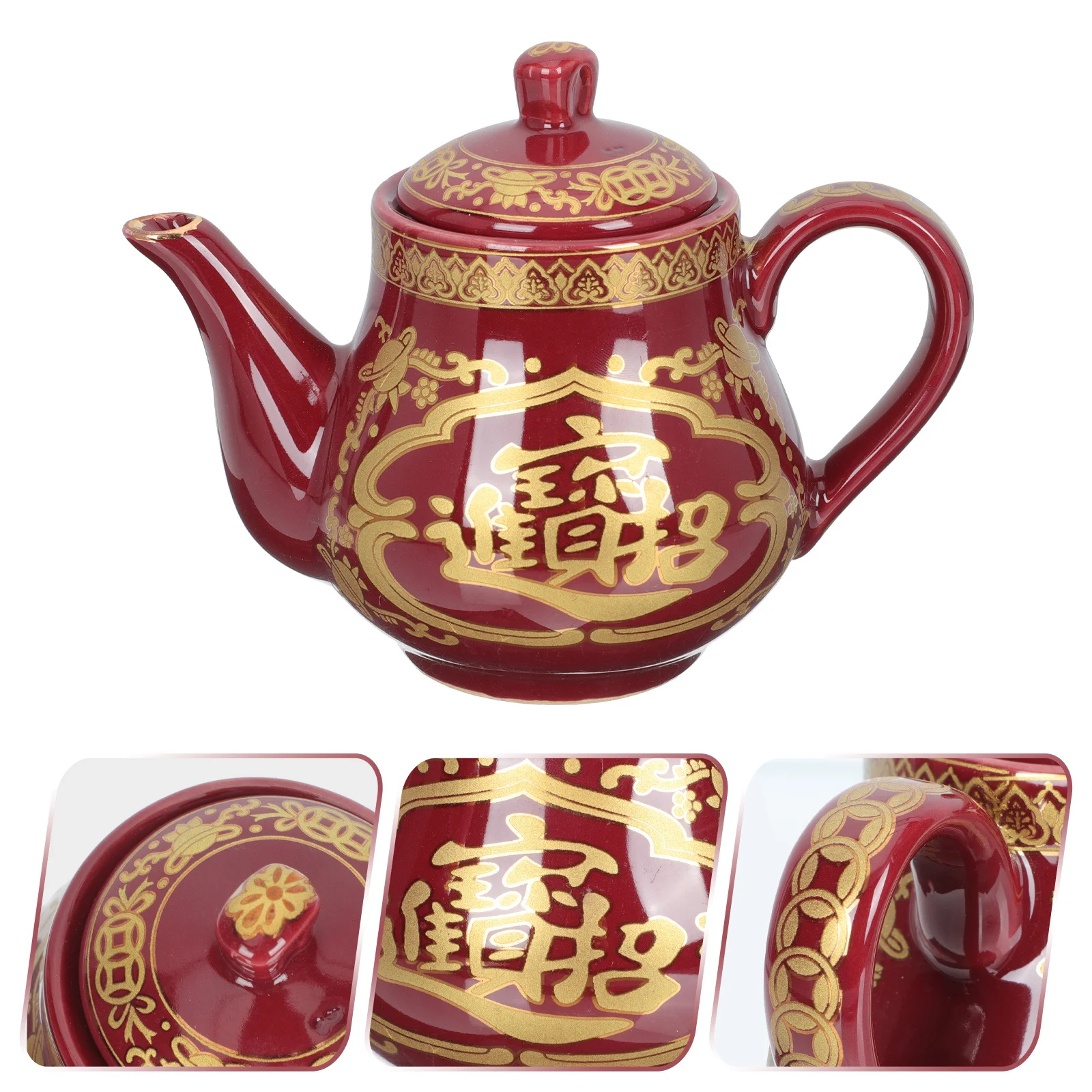 

Retro Ceramic Teapot with Comfortable Handle Heat Cold Resistant Perfect for Home Temple Use Unique Tea Making Pot Decorative