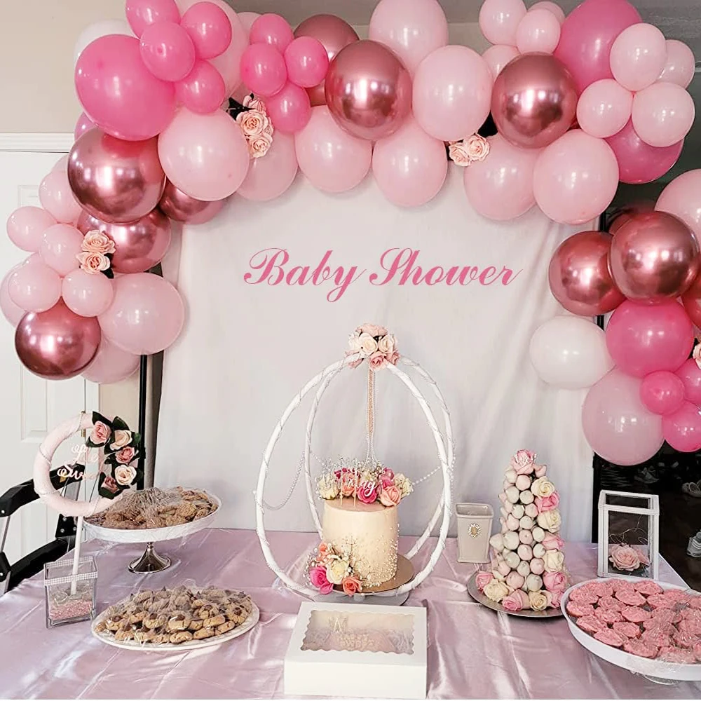 Blue White Balloon Set Metallic Blue Pink Rose Gold Confetti Balloons Birthday Party Christening Baby Shower Decorations Wedding