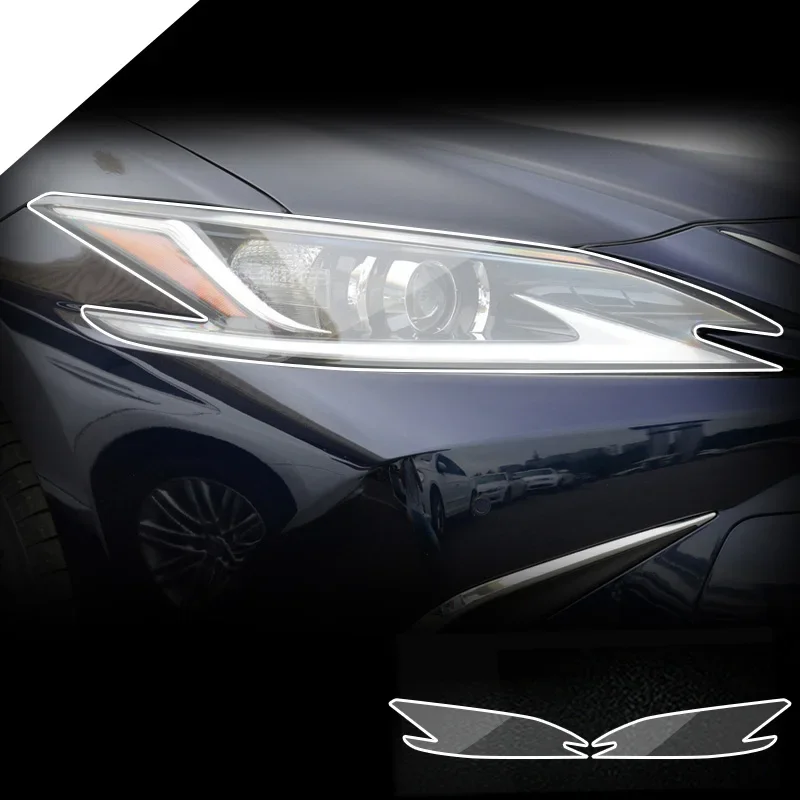 Car Front Headlamp Film for Lexus ES ES200 ES260 ES300 2018-2022 Tpu Transparent Film Exterior Headlight Trim Strips Car Sticker