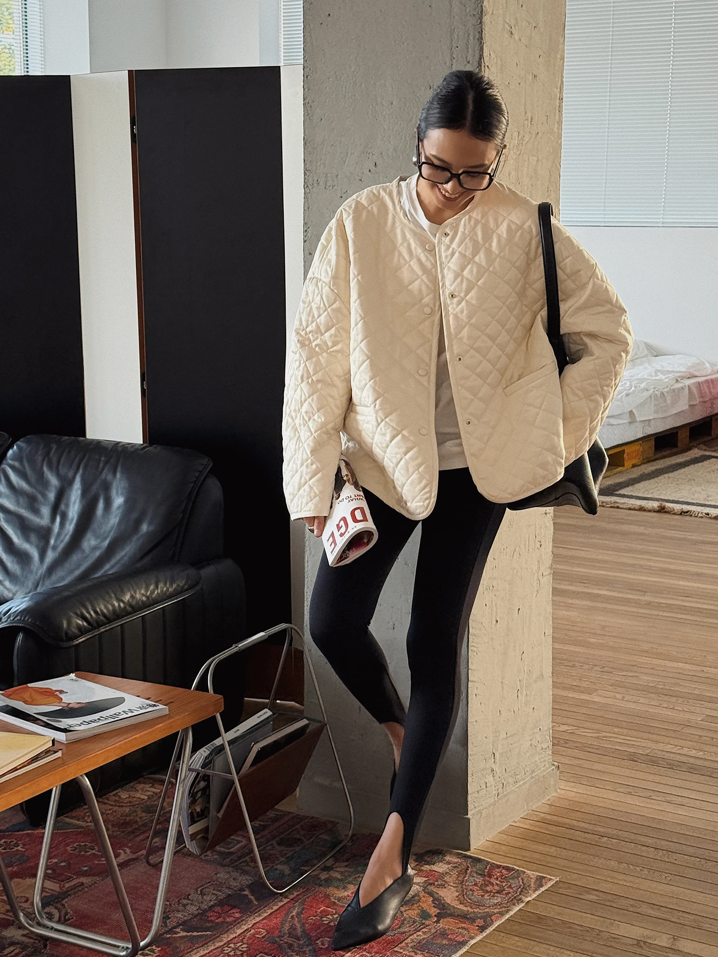 

Модная двусторонняя хлопковая куртка без воротника с прямым кроем, свободная, с застежкой-молнией, для повседневной носки.