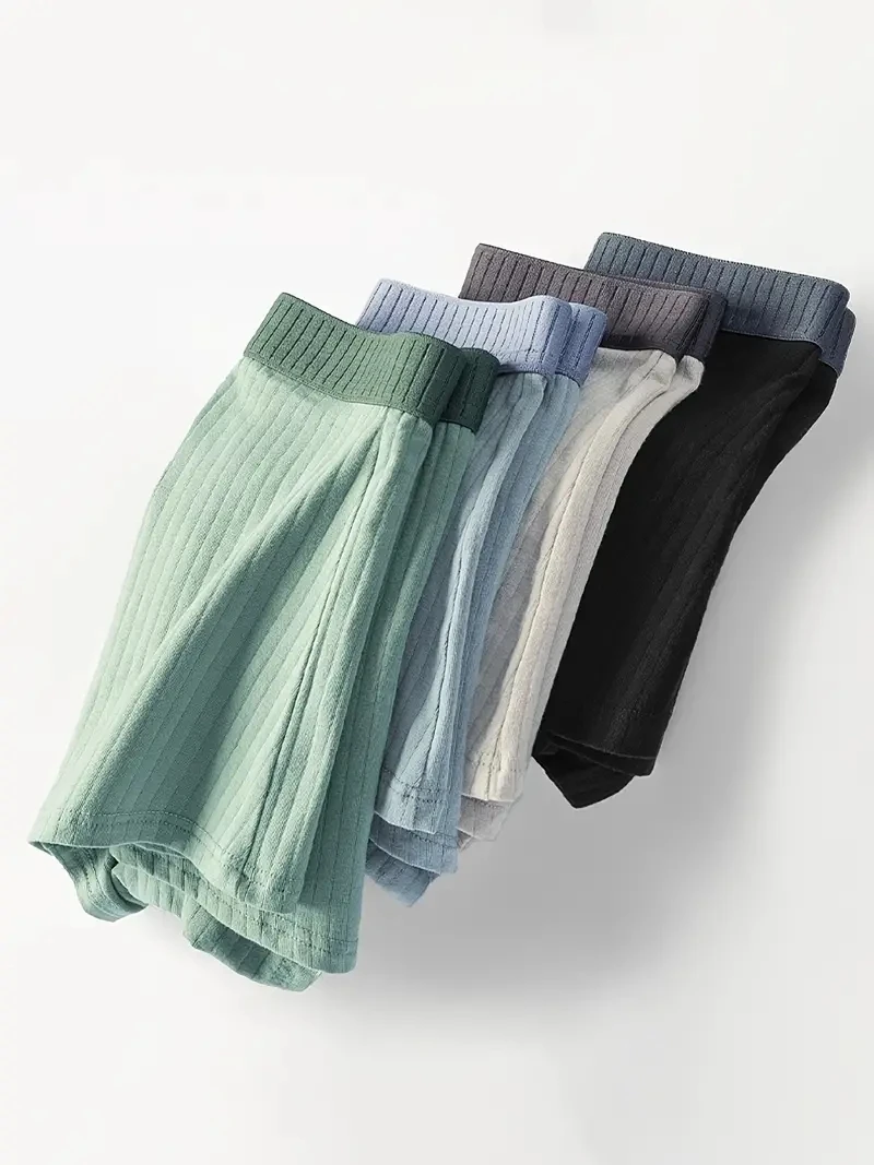 

4PCS 95% pure cotton men's underwear, comfortable, breathable and warm, loose cotton fabric soft, multi-color gift giving