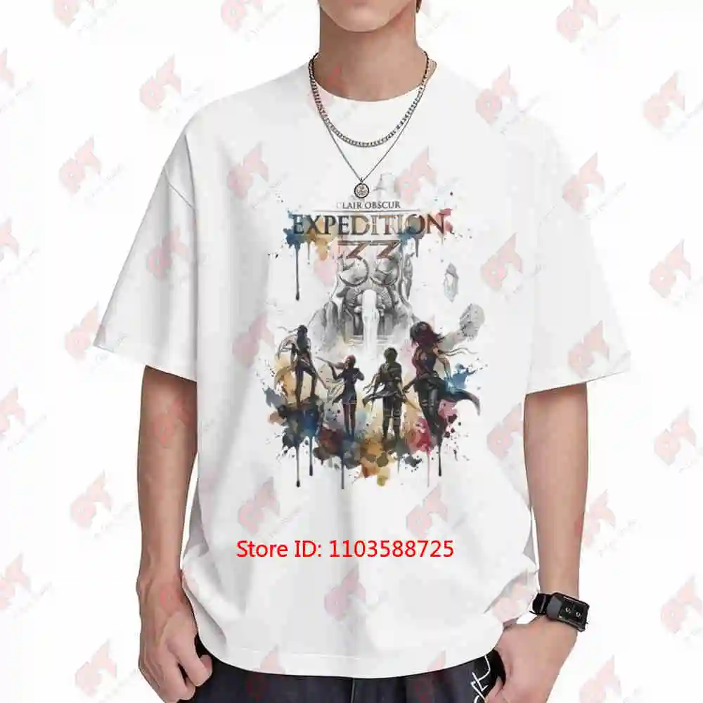 Clair Obscur Maelle Gustave Sciel Lune Monaco Facing Paintress Expedition 33 Monolith Standoff Rapier Vs Gaming Short Sleeve Tee