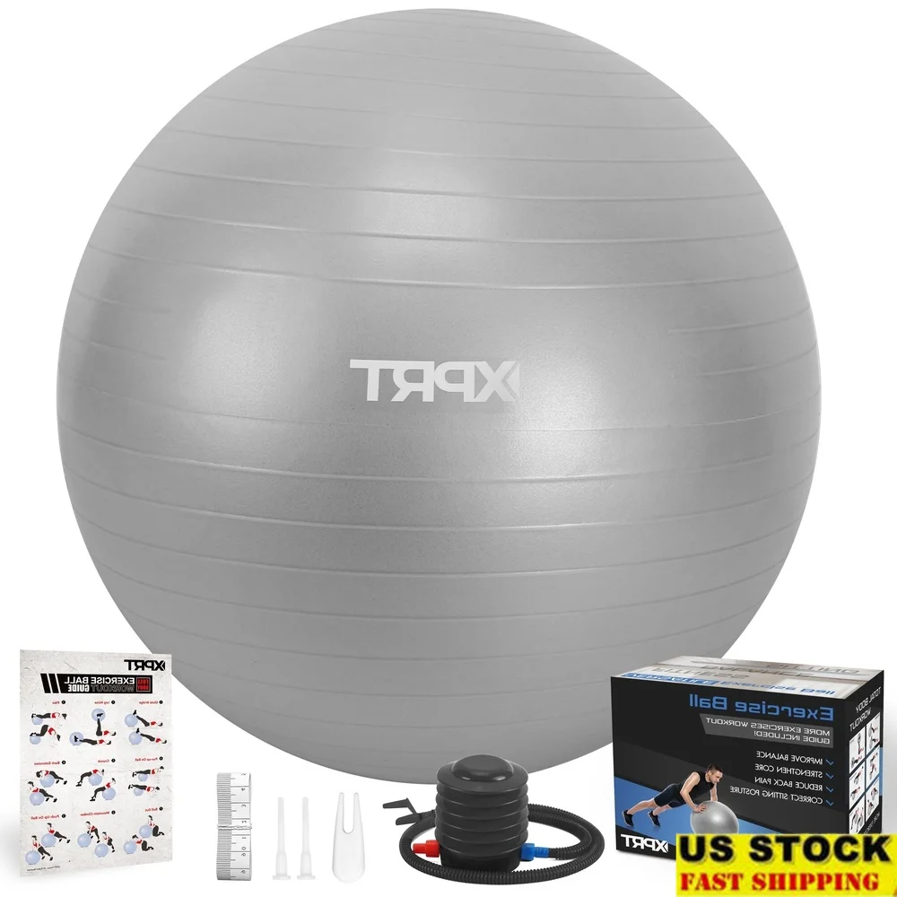 

Extra Thick Anti-Burst Yoga Ball Chair Fitness Balance Stability Home Workouts with Quick Pump Workout Guide and Accessories