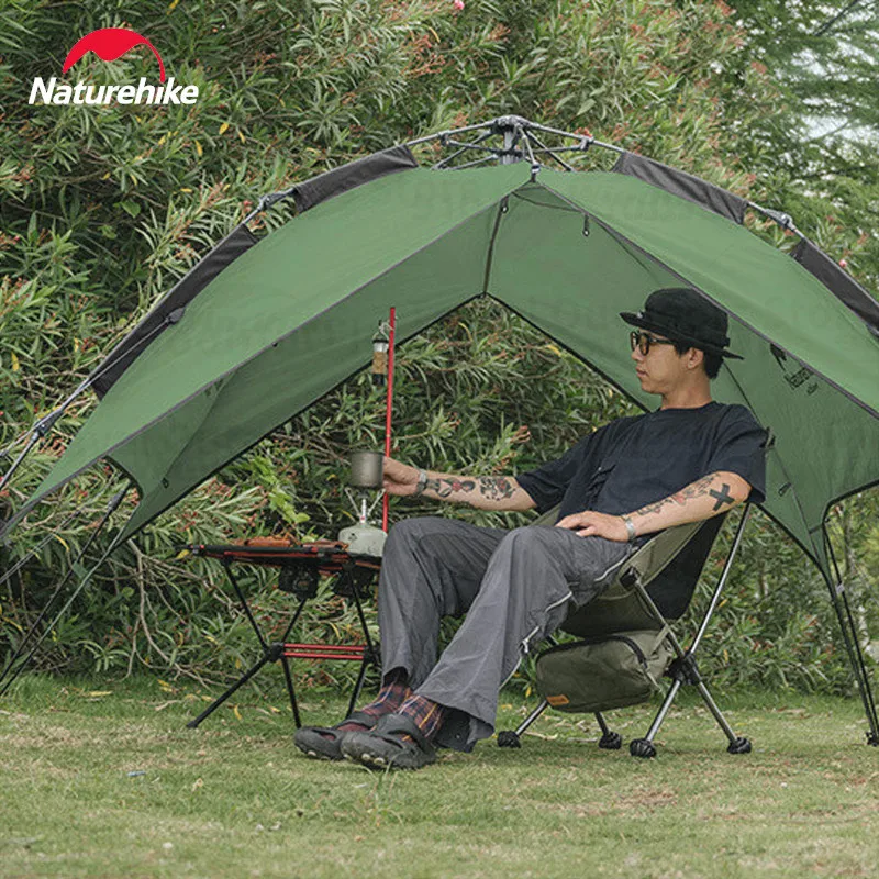 

Naturehike Automatic Tent Camping Outdoor Picnic Quick Open One-touch Pole Waterproof Double Door Awning Tent 210D 3-4 Person