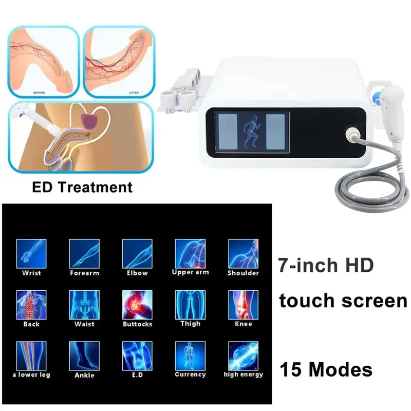

12 Bar Pneumatic Shockwave Therapy Machine for ED Treatment Pain Relief Shock Wave Muscle Relaxation 2 in 1 Chiropractic Tools