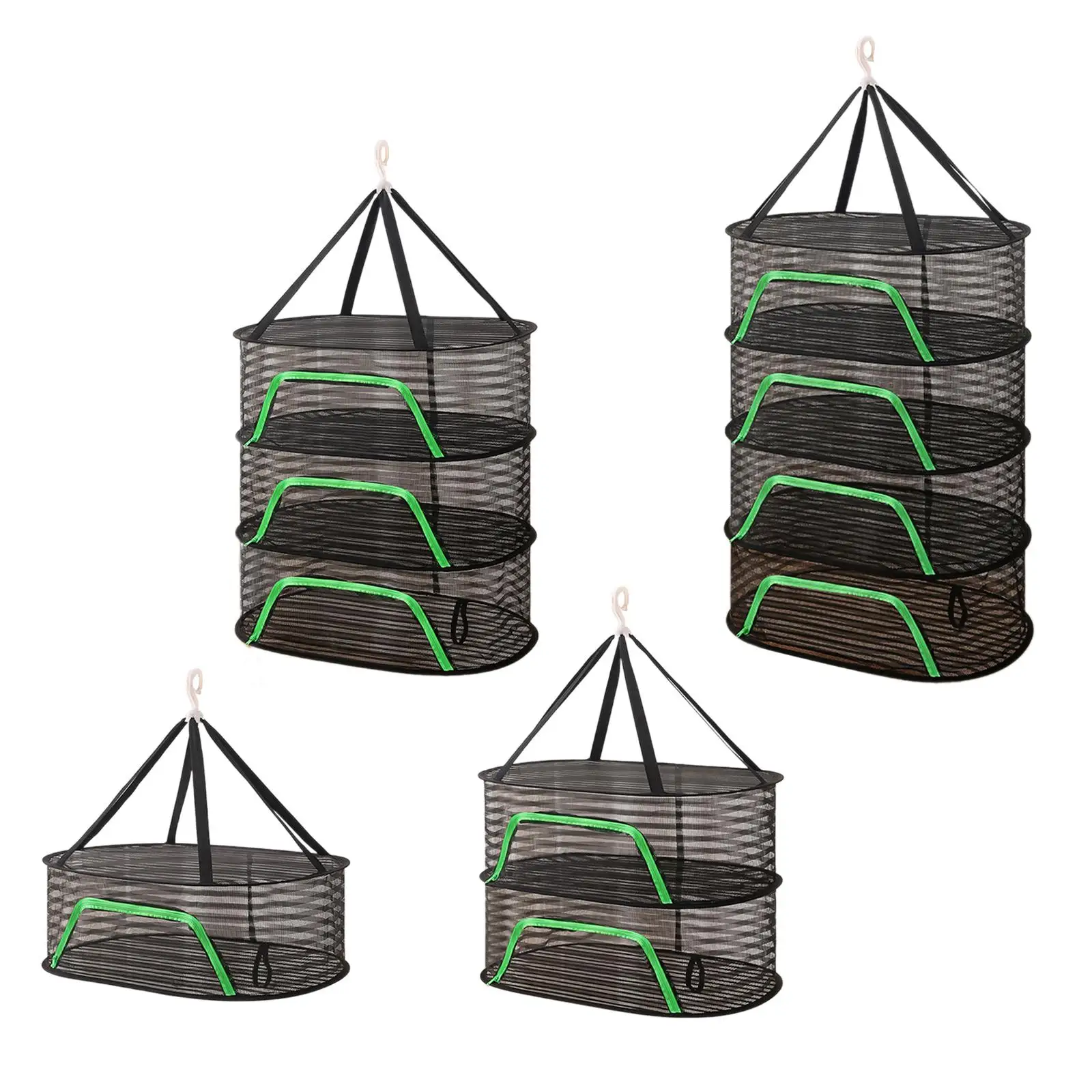 Home Drying Net Plant Hanging Dry Mesh Net Sturdy with Zipper Fish Drying Net Portable for Tea Vegetables Fruits Meat Tableware