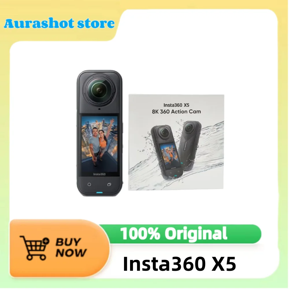 

Камера Insta360 X5 - водонепроницаемая 360-градусная экшн-камера 8K с сенсорами 1/1.28" 48MP, видео 8K 360 HDR, фото 72MP 360, для спорта и путешествий