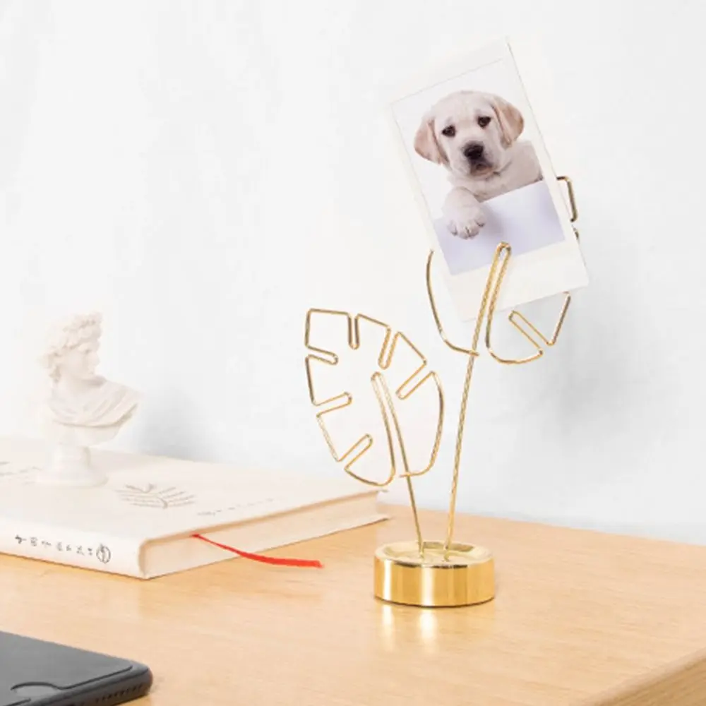 

INS Minimalism Turtle Back Leaf Sticky Note Clip Leaf Vein Rose Gold Photo Memo Card Clip Metal Messege Stander Desk Ornaments