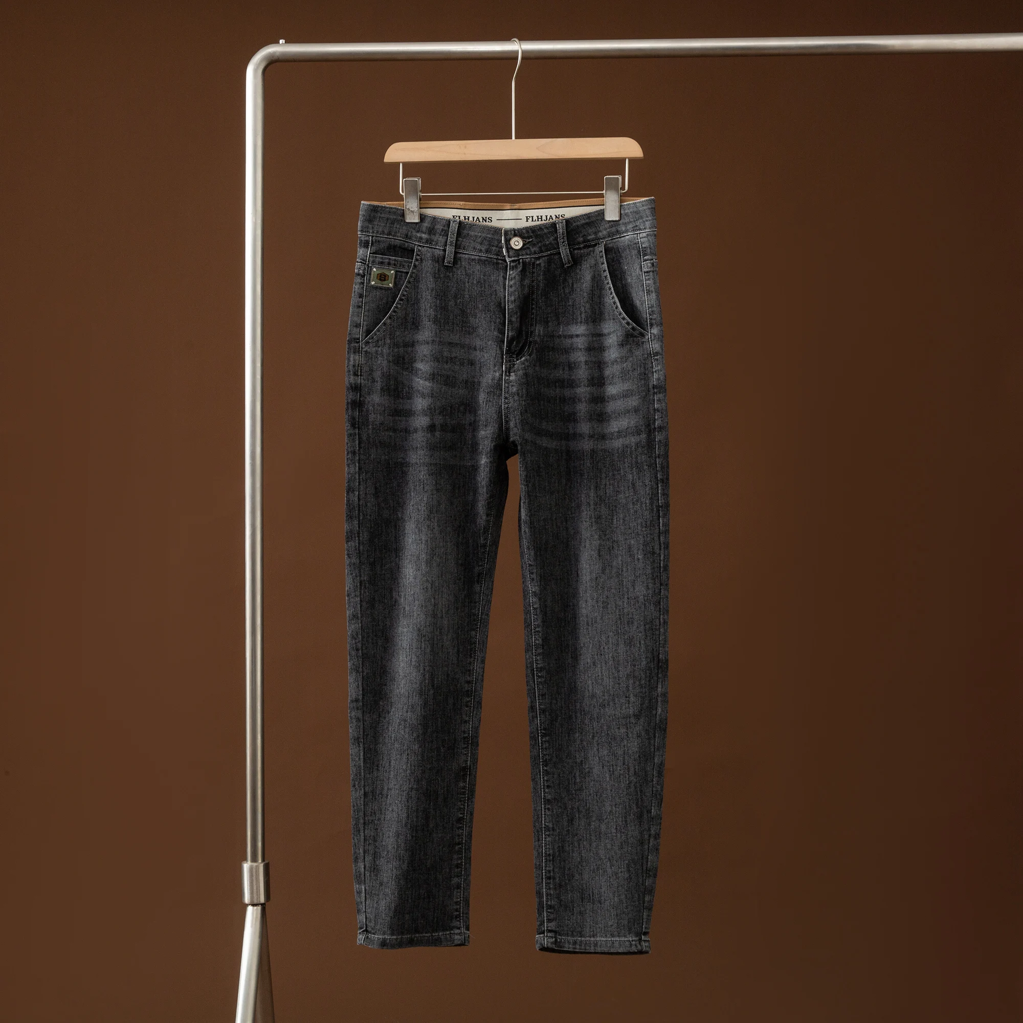 

Мужские повседневные эластичные джинсы Waed Bla ey Slanted ket, свободные универсальные современные длинные брюки, молодежные весенне-осенние