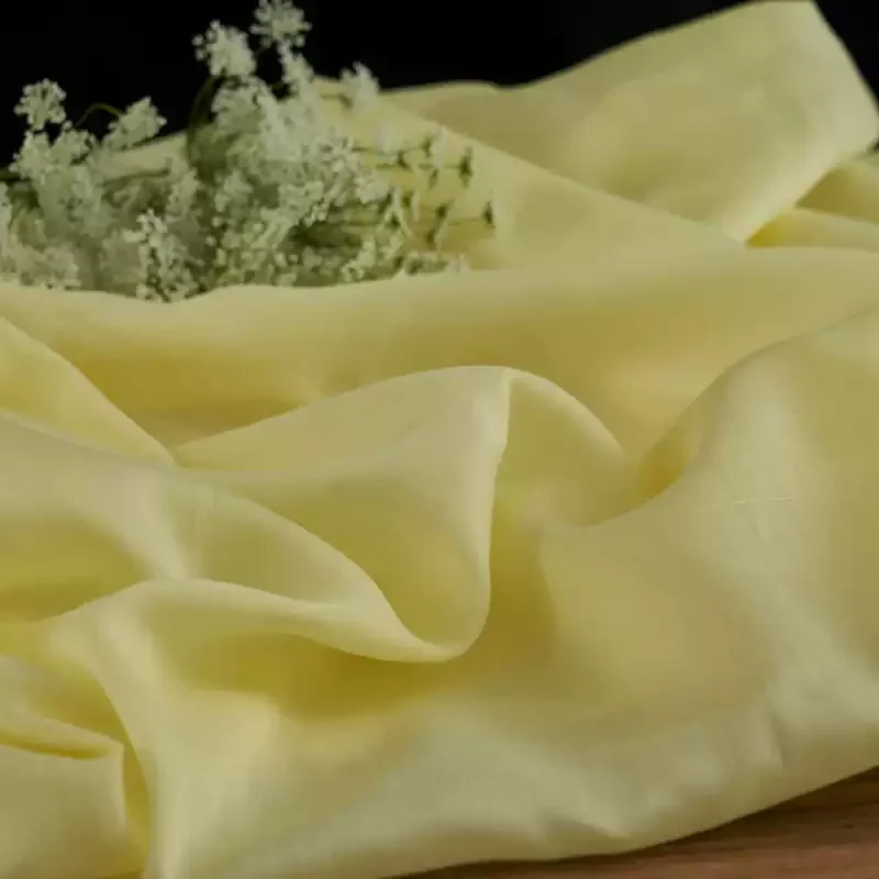 Lemon yellow 100% ramie fabric, used for making skirts, shirts, clothing DIY sewing fabrics