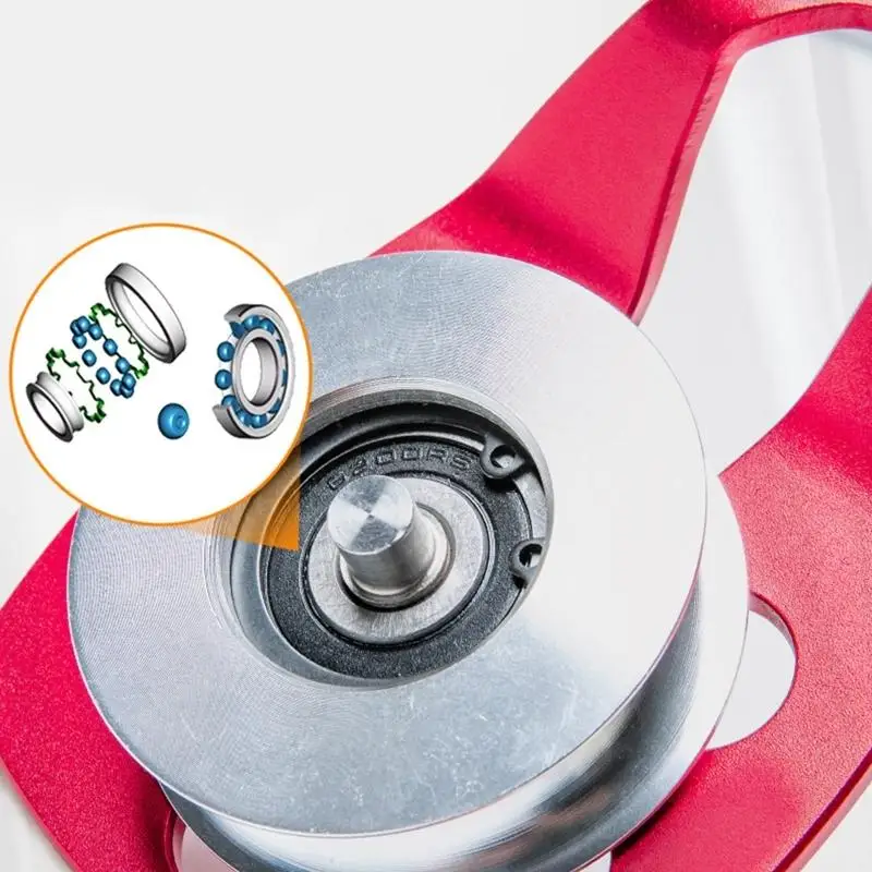 652F Multipurpose Climbing Rope Pulley 30kN Aviation Aluminum Swing Sheave Pulley Climbing Rescuing Mountaineering Rigging