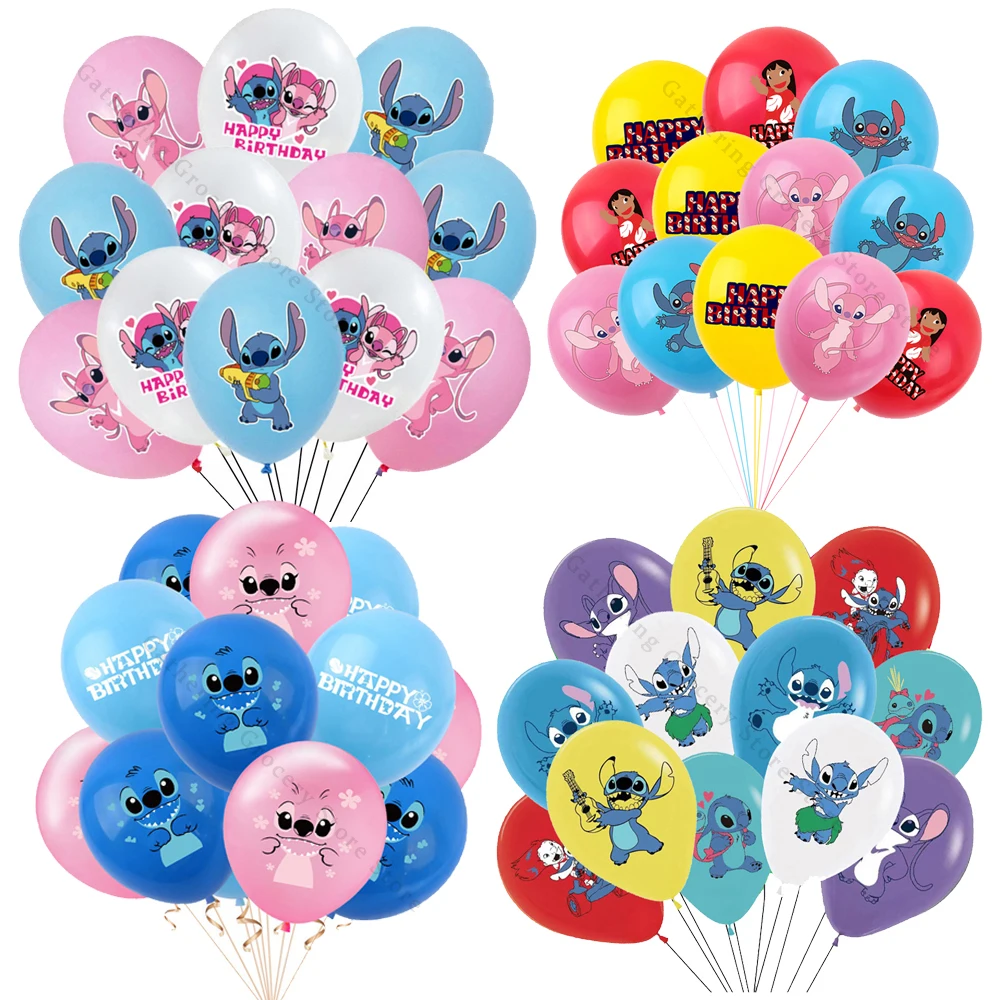 

12Pcs Stitch Cartoon Latex Kid Ballon Birthday Party Supplies Girl Disney Theme Wedding DIY Party Decoration Holiday Event Gifts