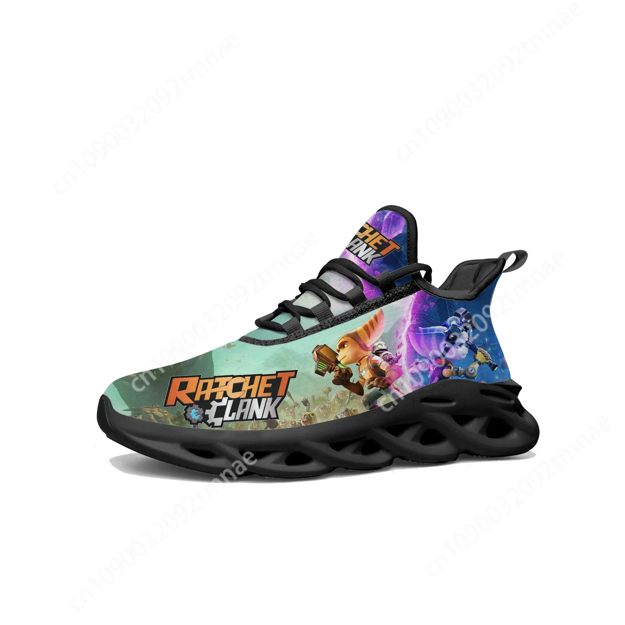 Ratchet & Clank Rift Apart Flats Sneakers Cartoon Game Mens Womens Sports Running Shoes High Custom Tailor Made Lace Up Shoes