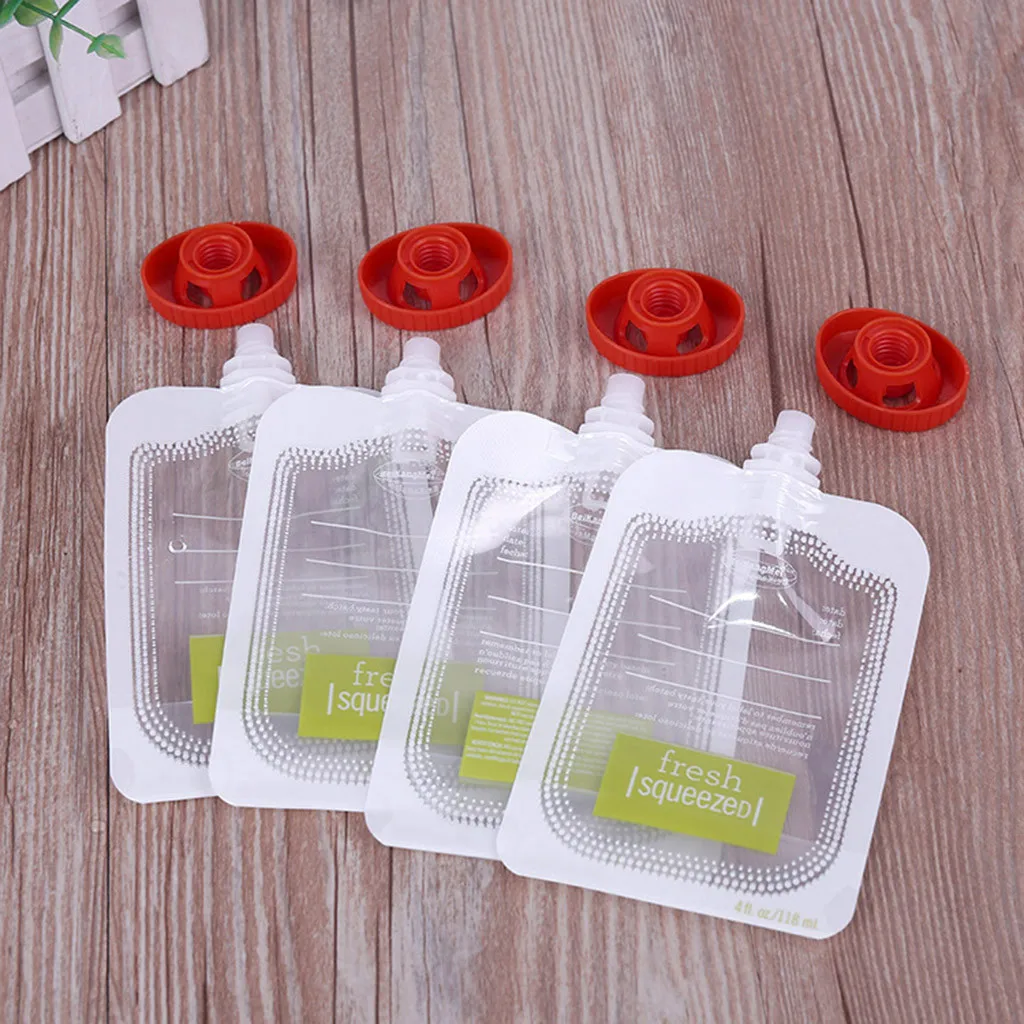 

10/20/50pcs Reusable fresh Squeeze Baby Food Bag Spout Portable Traveling Pouch Baby Food Bag Mini Food Container Storage