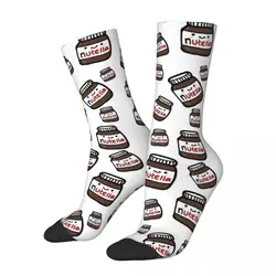 Calcetines de Nutella para hombre y mujer, medias divertidas de poliéster, Harajuku, regalo para primavera, verano, Otoño e Invierno