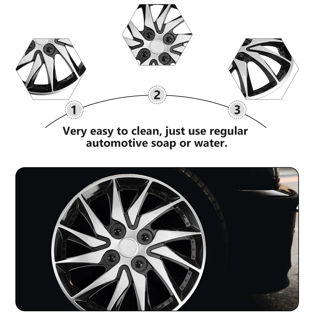 

2pcs 14 Inch Wheel Hub Caps Auto Refit Covers Stylish Rim Center Protectors Dust-Proof Easy Fit Clean Universal Accessories