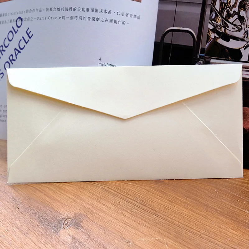 10pcs blank A4 letter paper storage western style triangle cowhide envelope custom made black envelope 3 colors accept custom