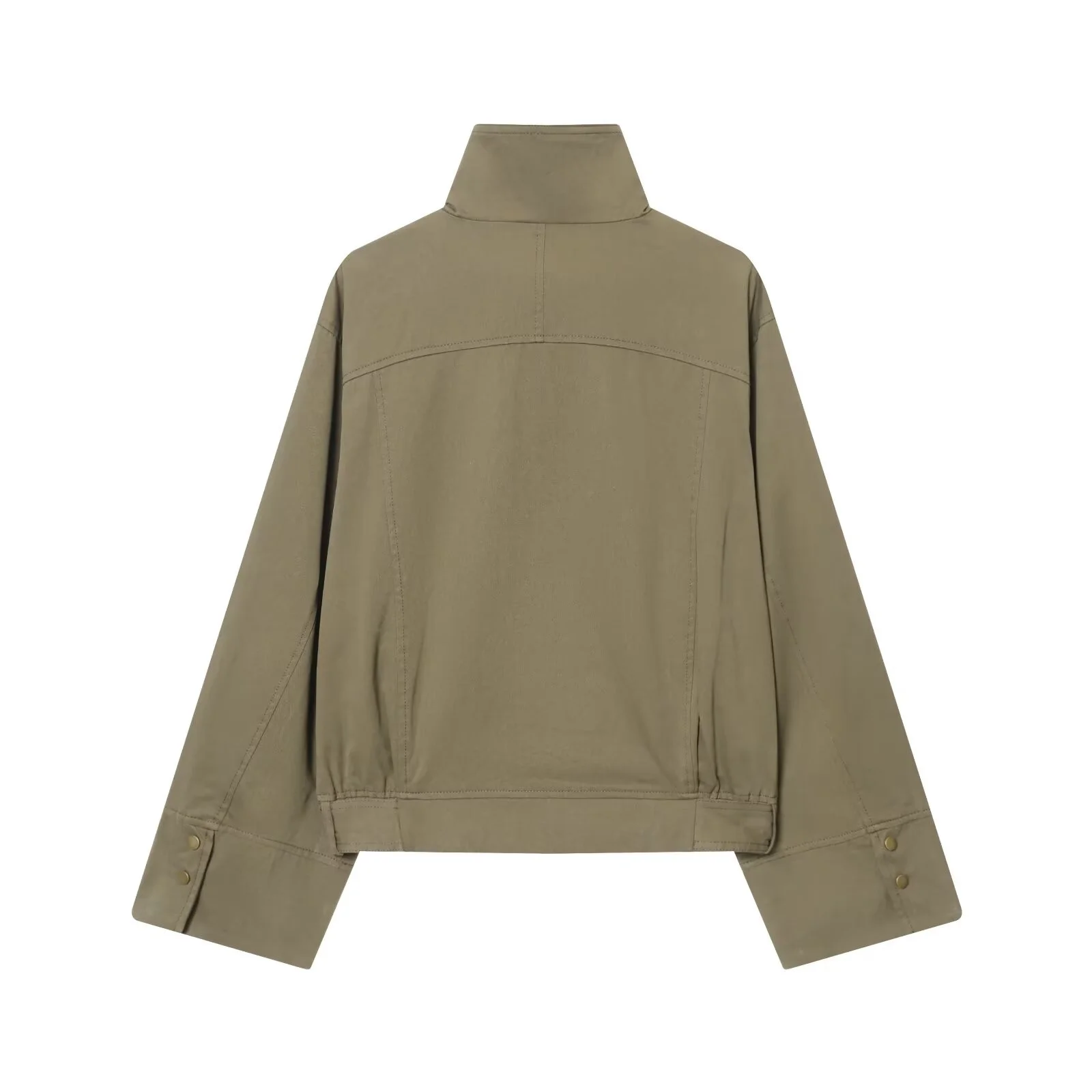 2025 invierno nueva moda Casual para mujer cinturón de cintura suelta corto cuello alto gabardina de manga larga, estilo elegante para ir al trabajo