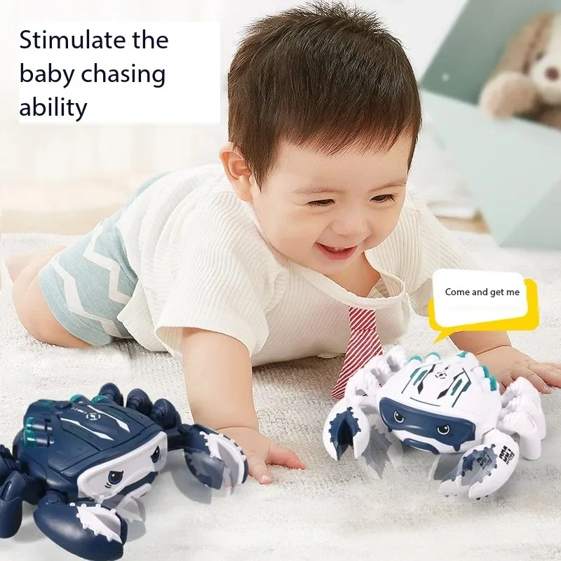 Sensing Crawling Crab Toys parent-child Interactive Walking Dancing Toy Humidifying spray toy Music Lights Fun kids Gift