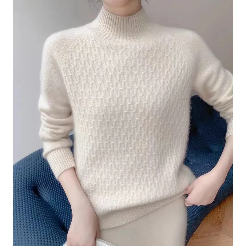 

Turtleneck New Women Sweater Knitted Simple Soft Top Women Slim Keep Warm Jumper 2024 Pullover Basic Female Woman Sweaters