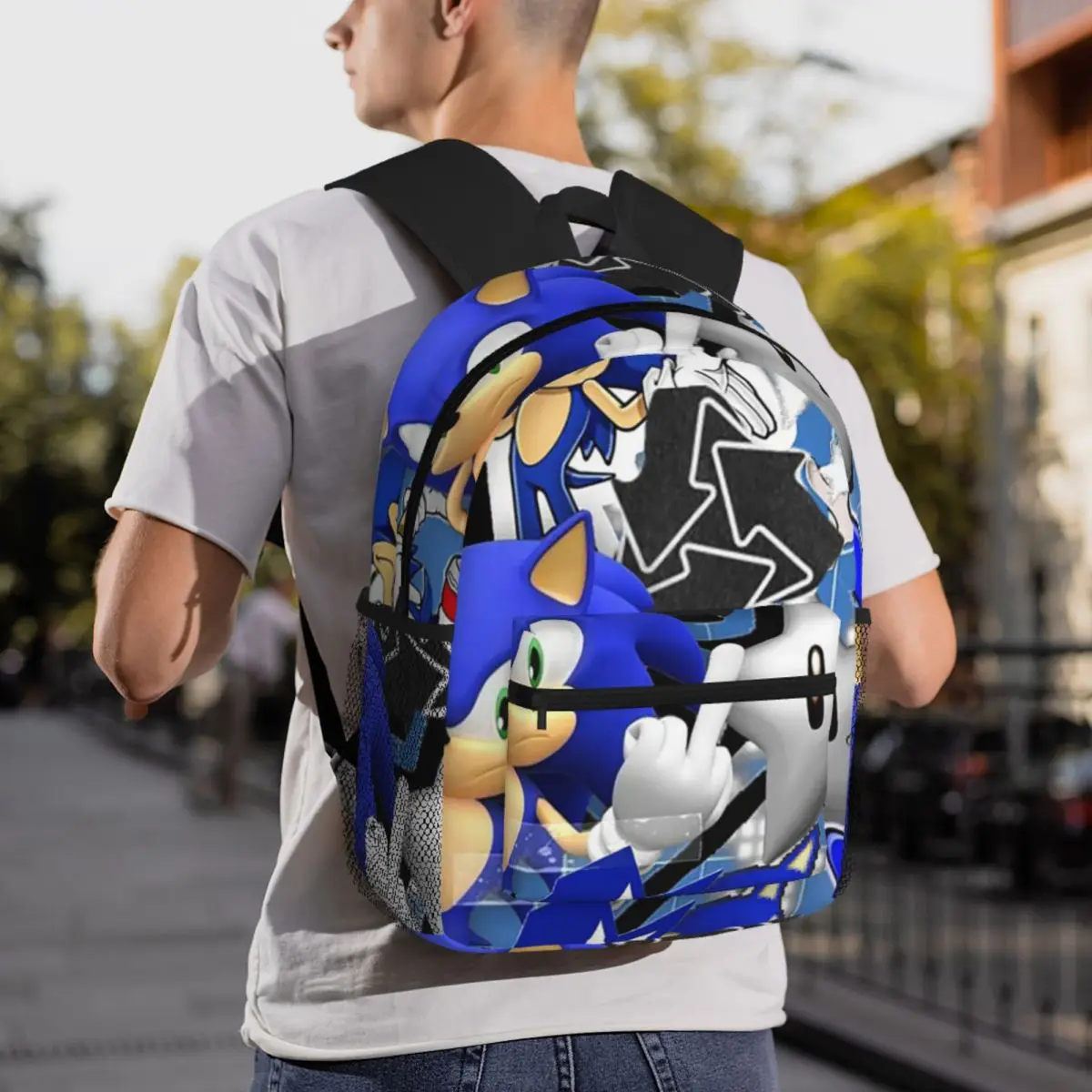 Sonic The Hedgehog Backpack Daypack Large Capacity Children BookBag School Bag Shoulder Bags for Men Women
