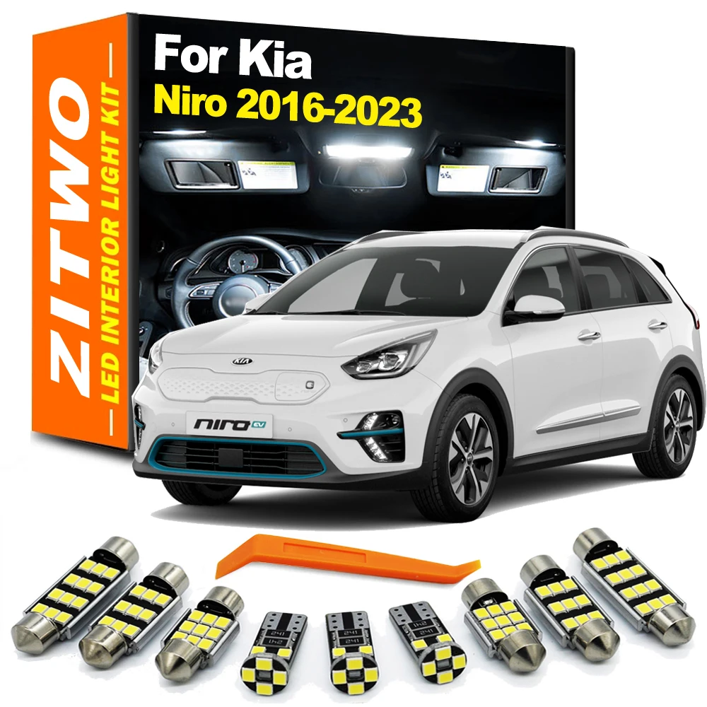 ZITWO 13Pcs Canbus For kia Niro EV Plug-in 2016 2017 2018 2019 2020 2021 2022 2023 LED Interior Reading Light Kit Accessories