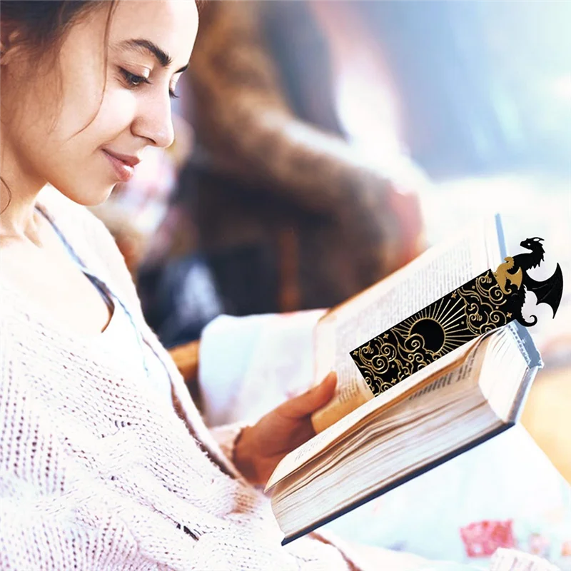 علامات التنين المرجعية للرجال، ملحقات الكتاب لعشاق القراءة، علامات الكتاب لقراءة التنانين الأسود والذهبي سهلة الاستخدام، C