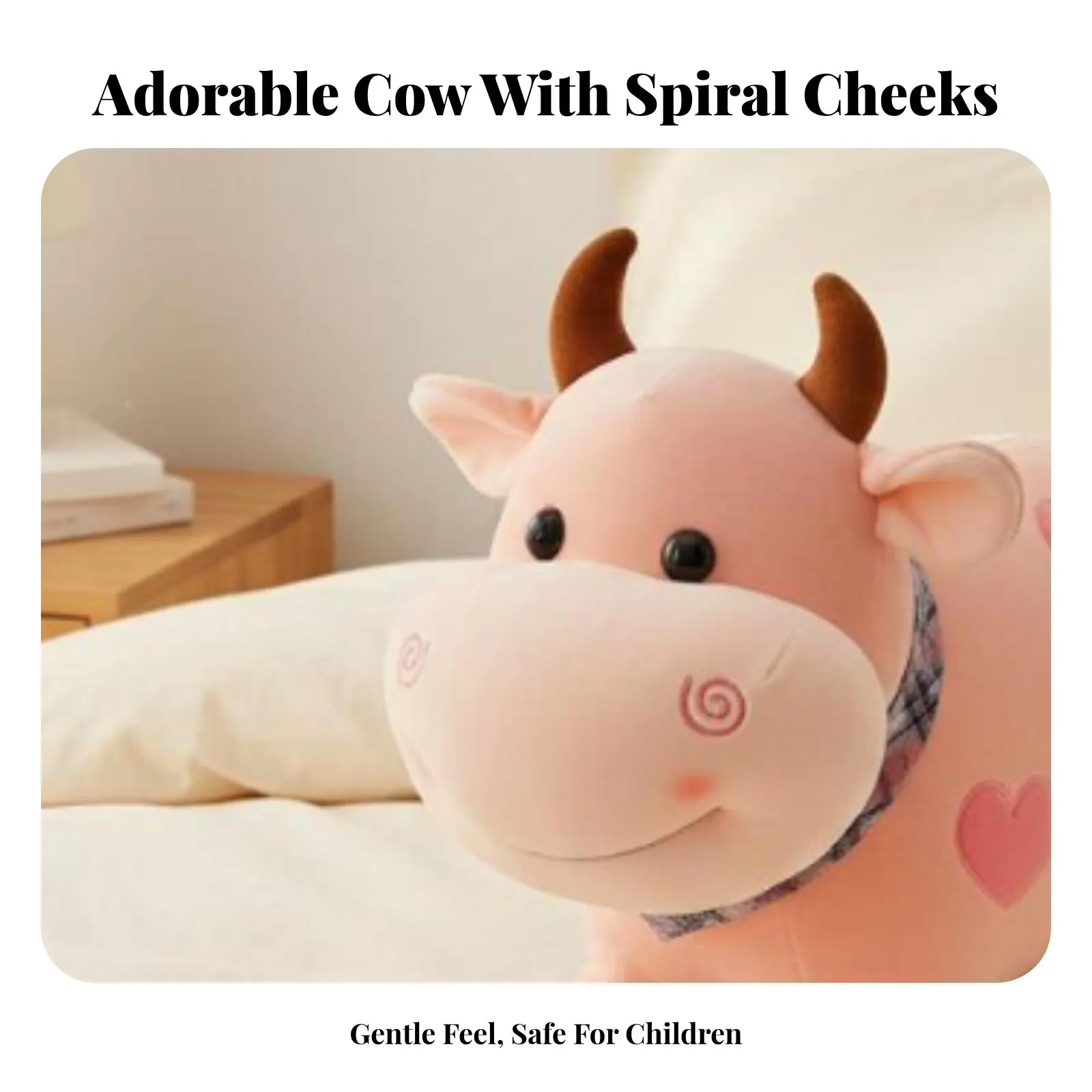 

Мягкая игрушка-корова: милый дизайн, плюшевый теленок, уютный декор для дома, друг для сна и веселья