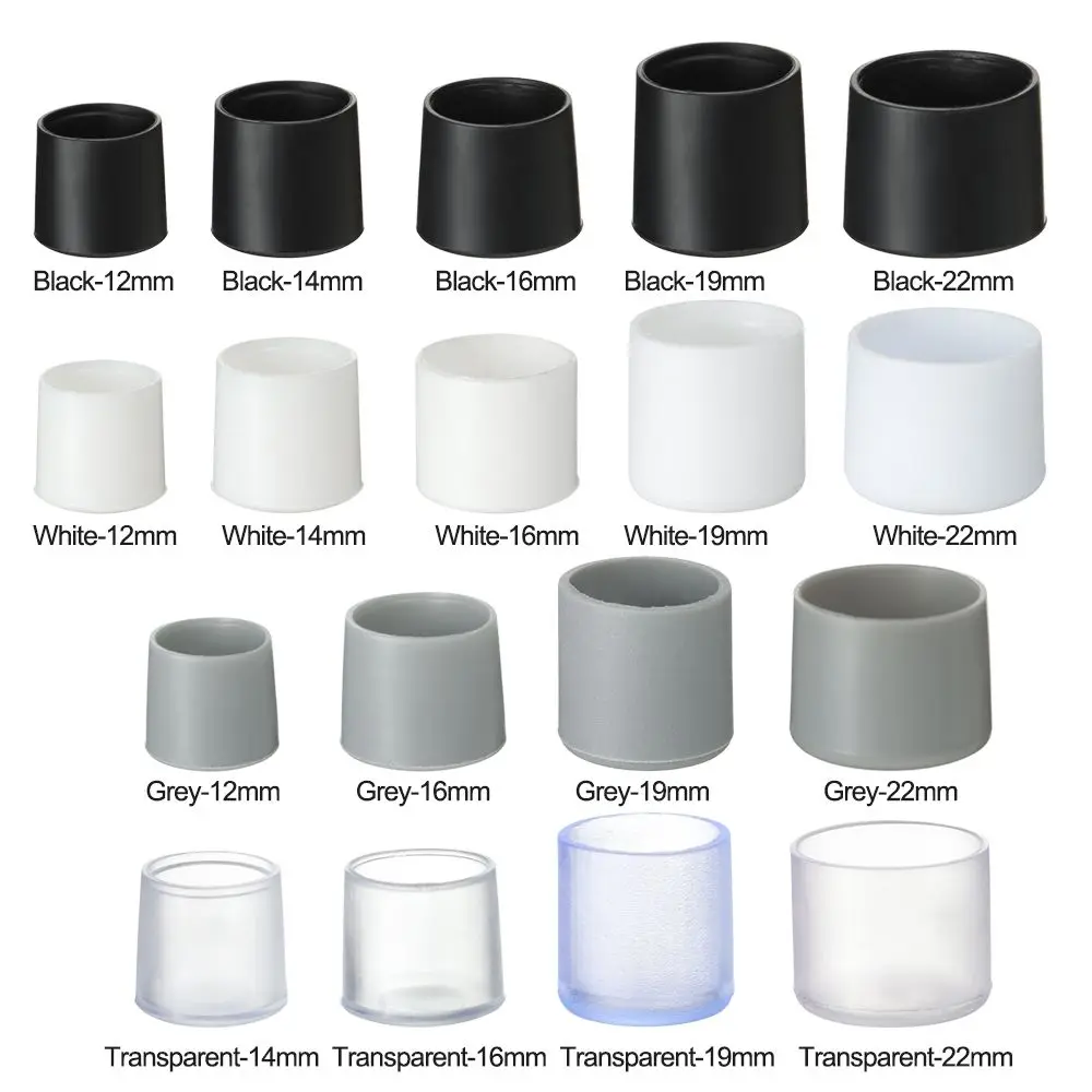 10pcs/set Table Socks Round Bottom Floor Protectors Silicone Pads Chair Leg Caps Furniture Feet Plastic Pipe Cover