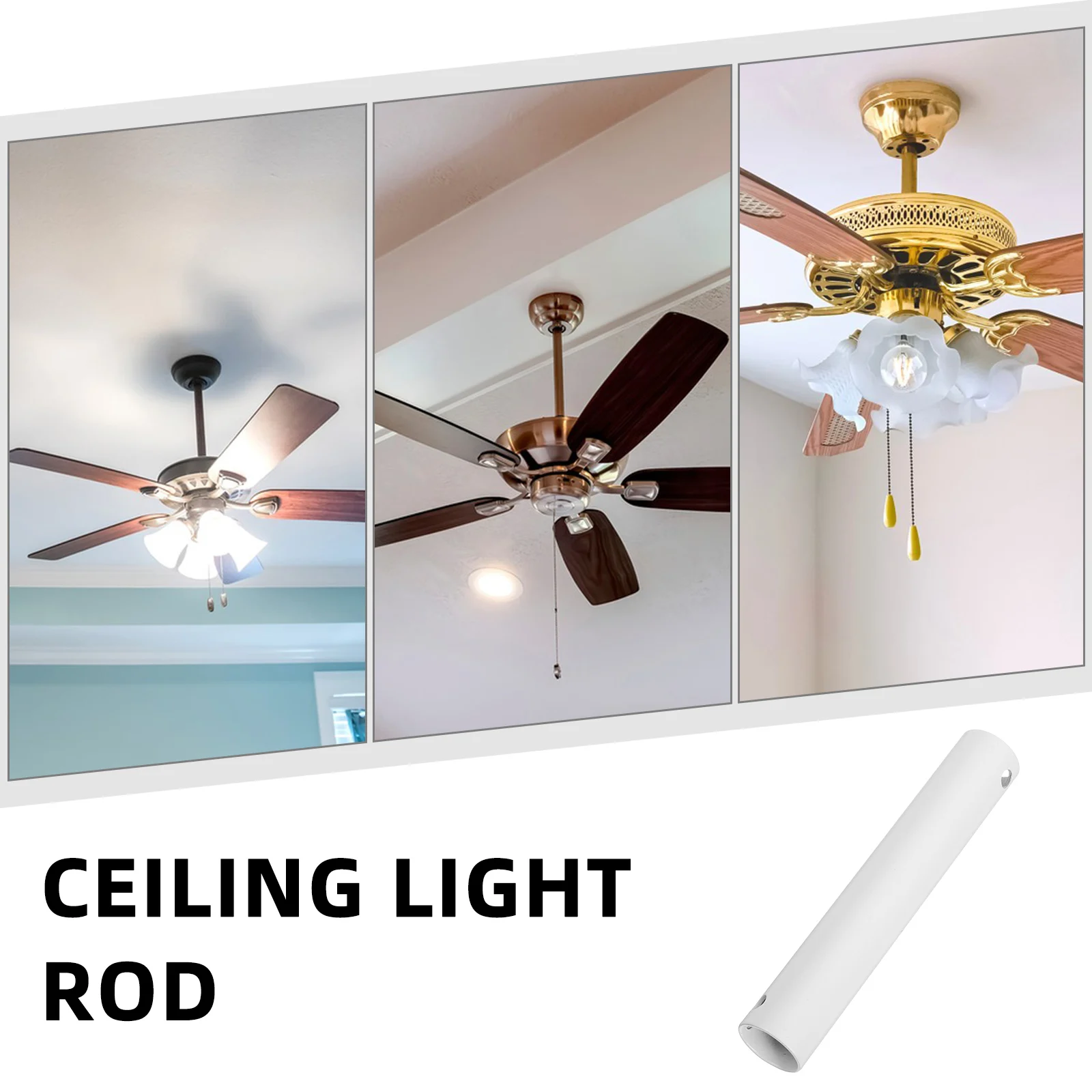 

Universal Fan Lengthening Rod Metal Downrods Extension Iron Poles for Ceiling Fans Replacement High Compatibility Strong Load