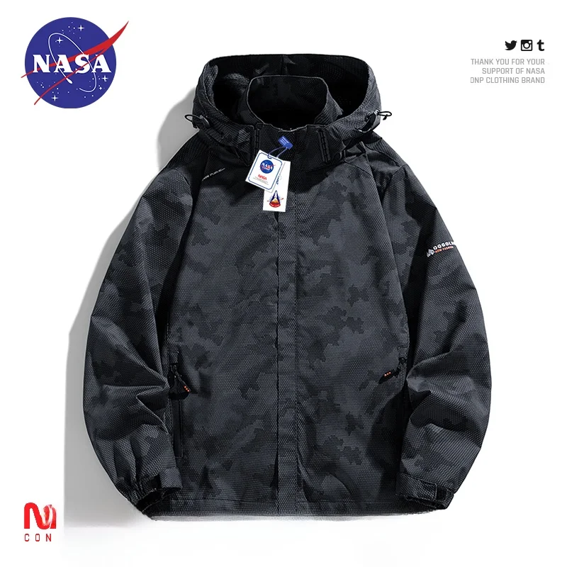 

Men's Camouflage Jaet Windproof Waterproof Fce Lined Thiened Spring Autumn Outerwear Youth Faion Polyester Fiber