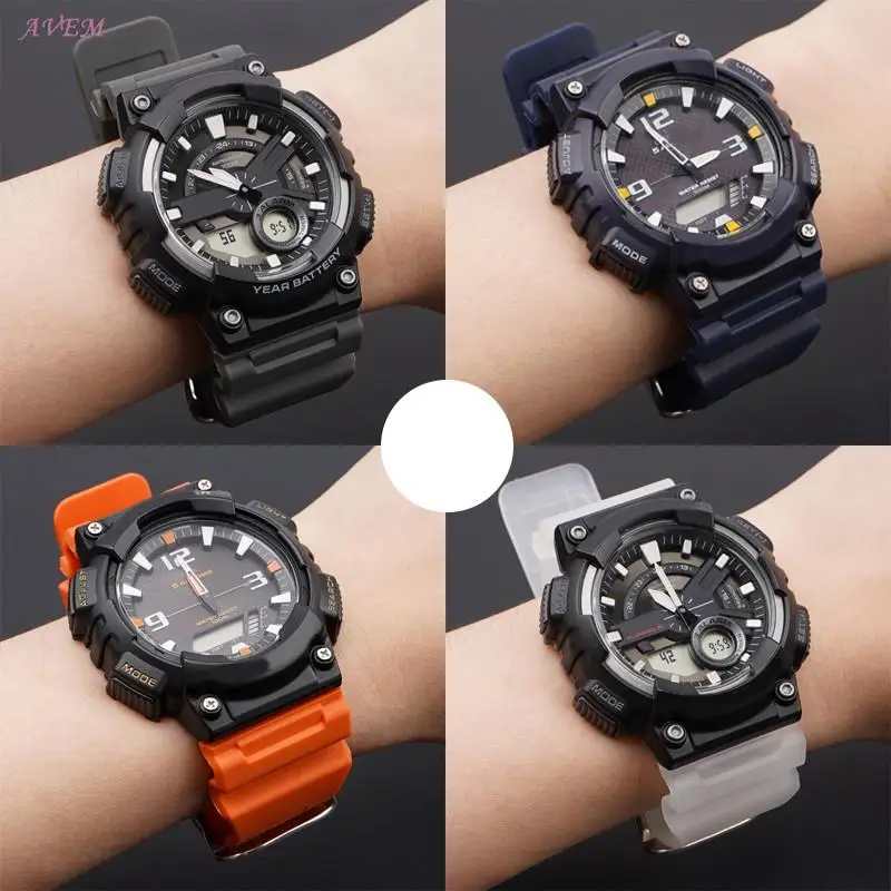 Sport Strap for Casio G-SHOCK AQ-S810W/S800W AE-1200 AEQ-110W MCW-200H W-735H Men Silicone Resin Waterproof Watch Band Bracelet