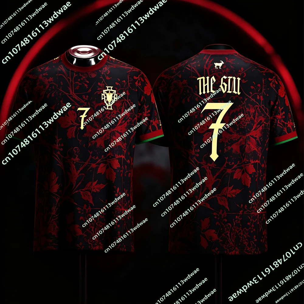 The Latest Ronaldo #7 The Siu Portugal Heritage Football Jersey Men's 3D Print KID Breathable Quick-dry Family Fans Footy Jersey