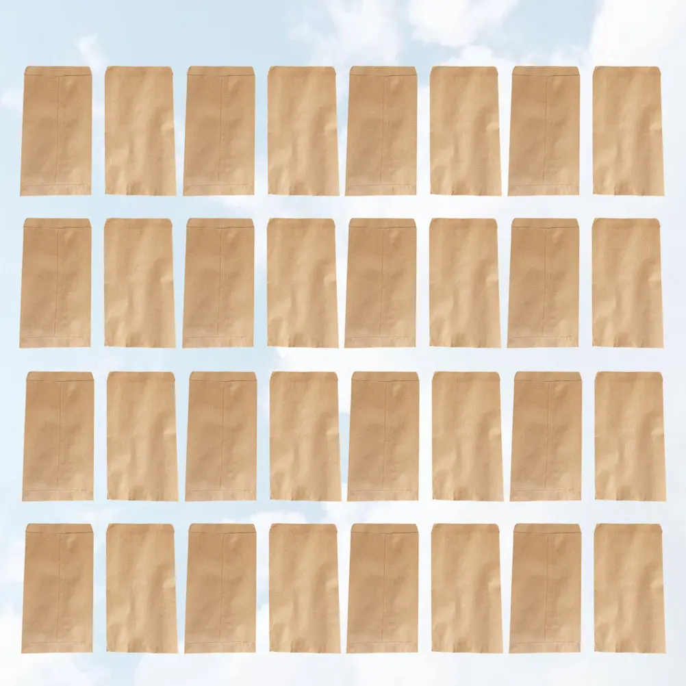 

100pcs Kraft Paper Bag Storage Bag Portable Bag Packaging Pouch Garden Tool (12x20cm, Sewing, 100pcs/Pack)