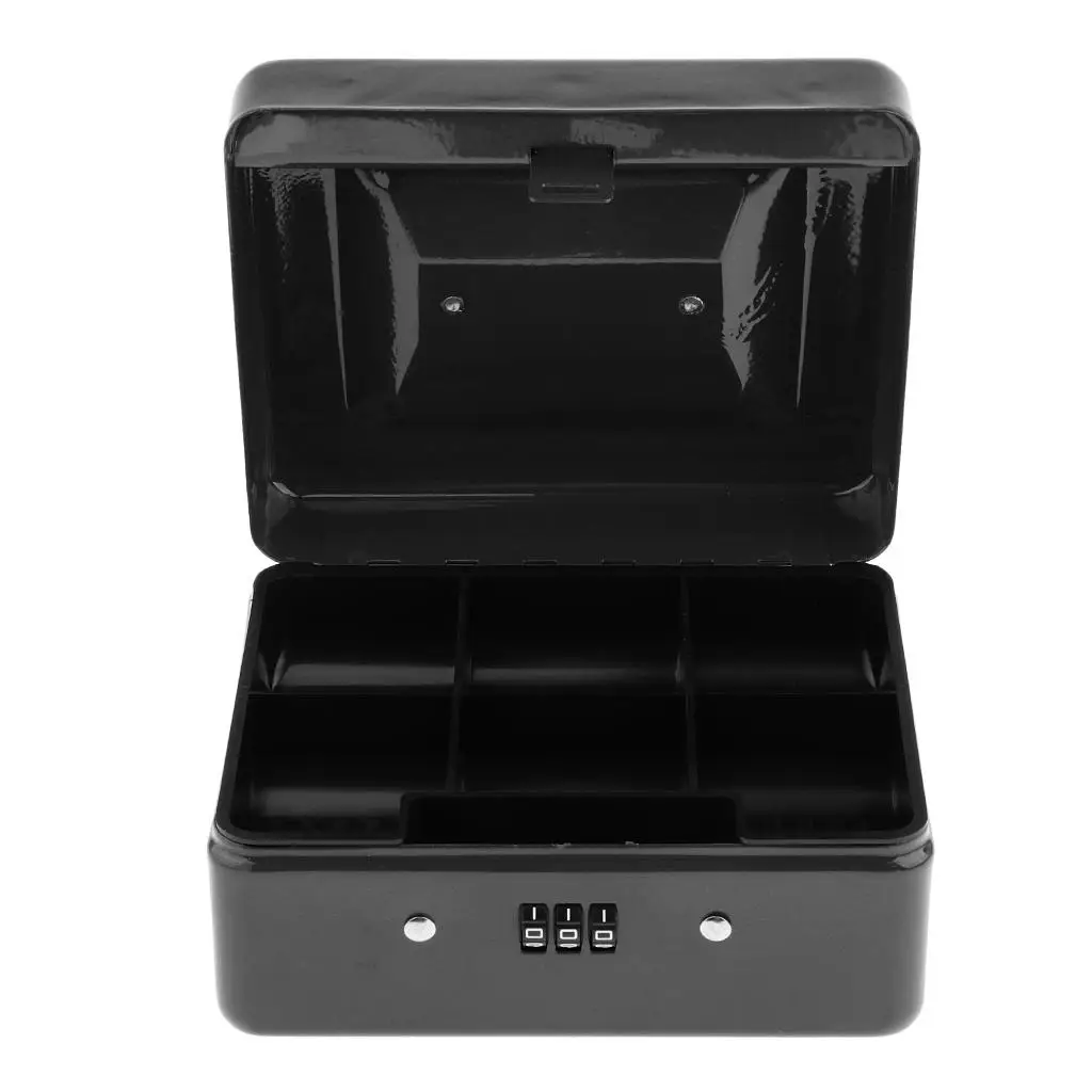 Money Box Metal Lock Boxes Portable 15x12x8 Case Accessories