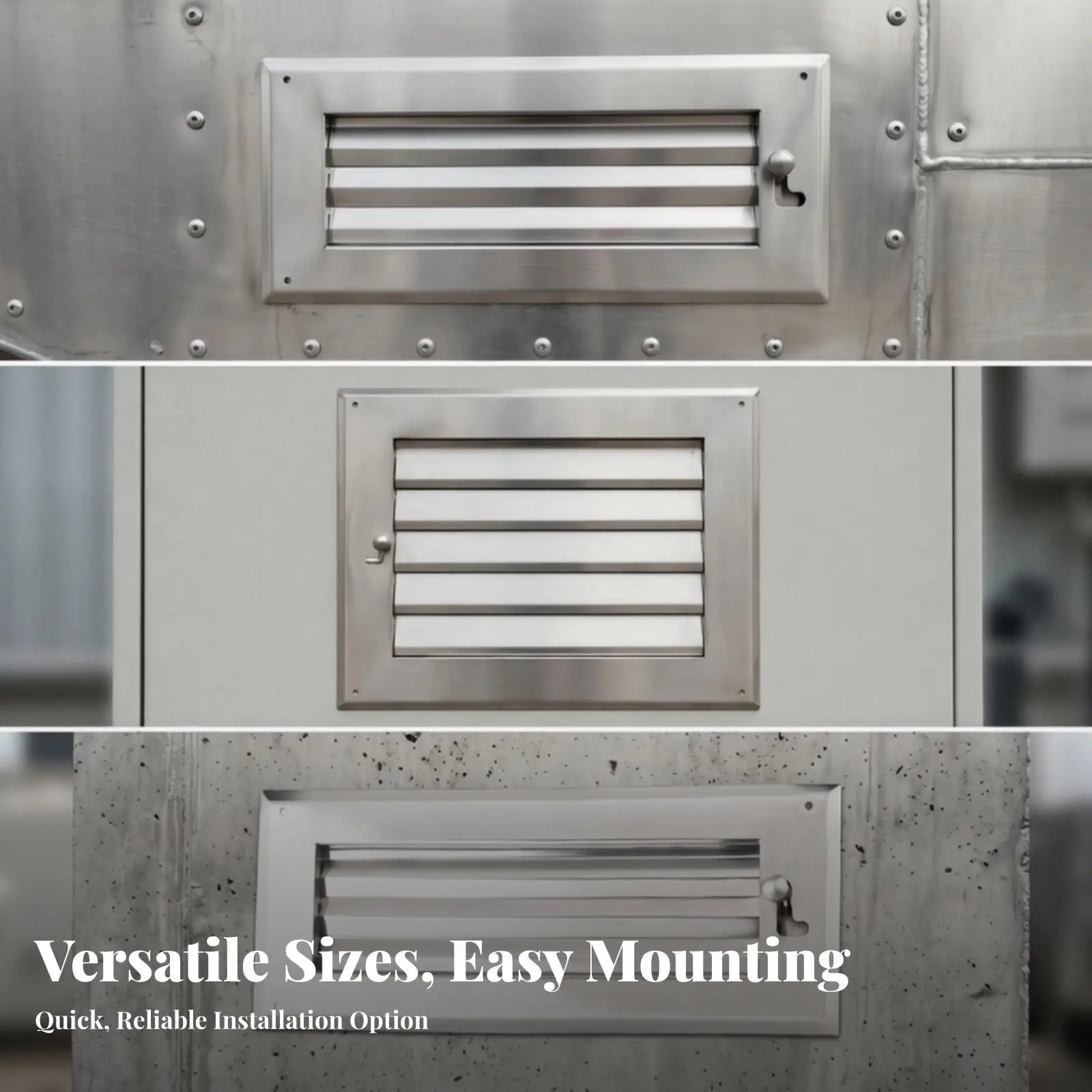 Marine Ventilation Window 316 Stainless Steel Louvered Vent for Boat Cabin Airflow Control