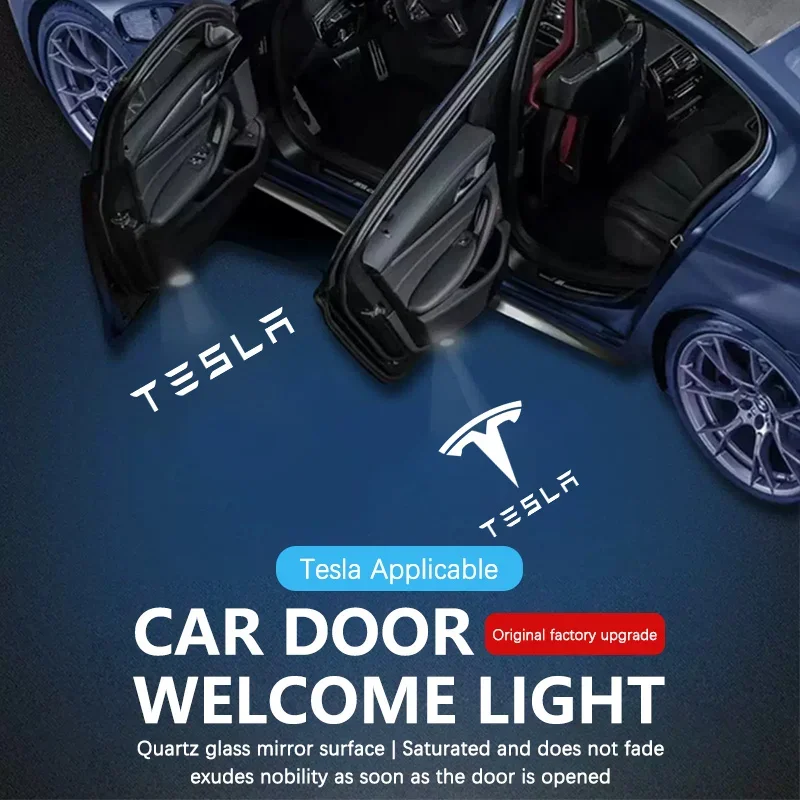 

Welcome Car Door Light For Tesla Model 3 ModelY Model X Model S Courtesy Icon HD LED Lamp Projector Atmosphere light