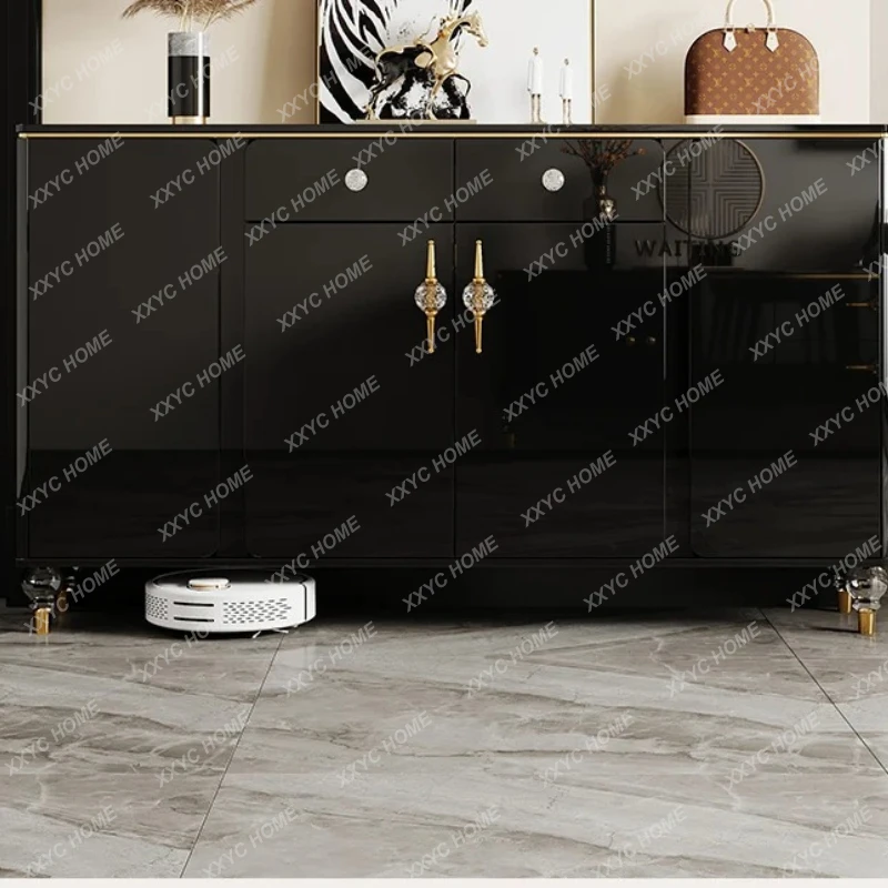 

Q light luxury shoe cabinet household indoor high-end integrated wall entrance black entrance shoe cabinet