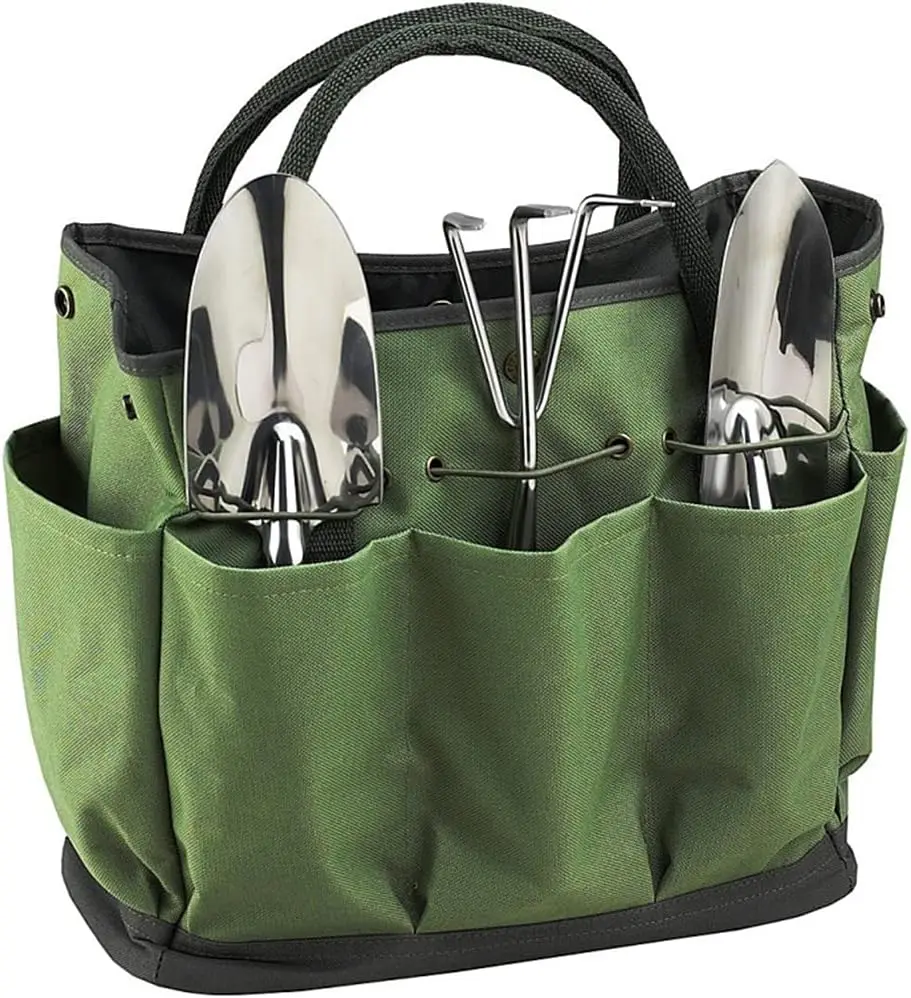 

Garden Tool Bag, Canvas Gardening Tool Tote Bag Organizer with 8 Pockets for Women Men (Tools Not Included) (Garden Bag C) Cart