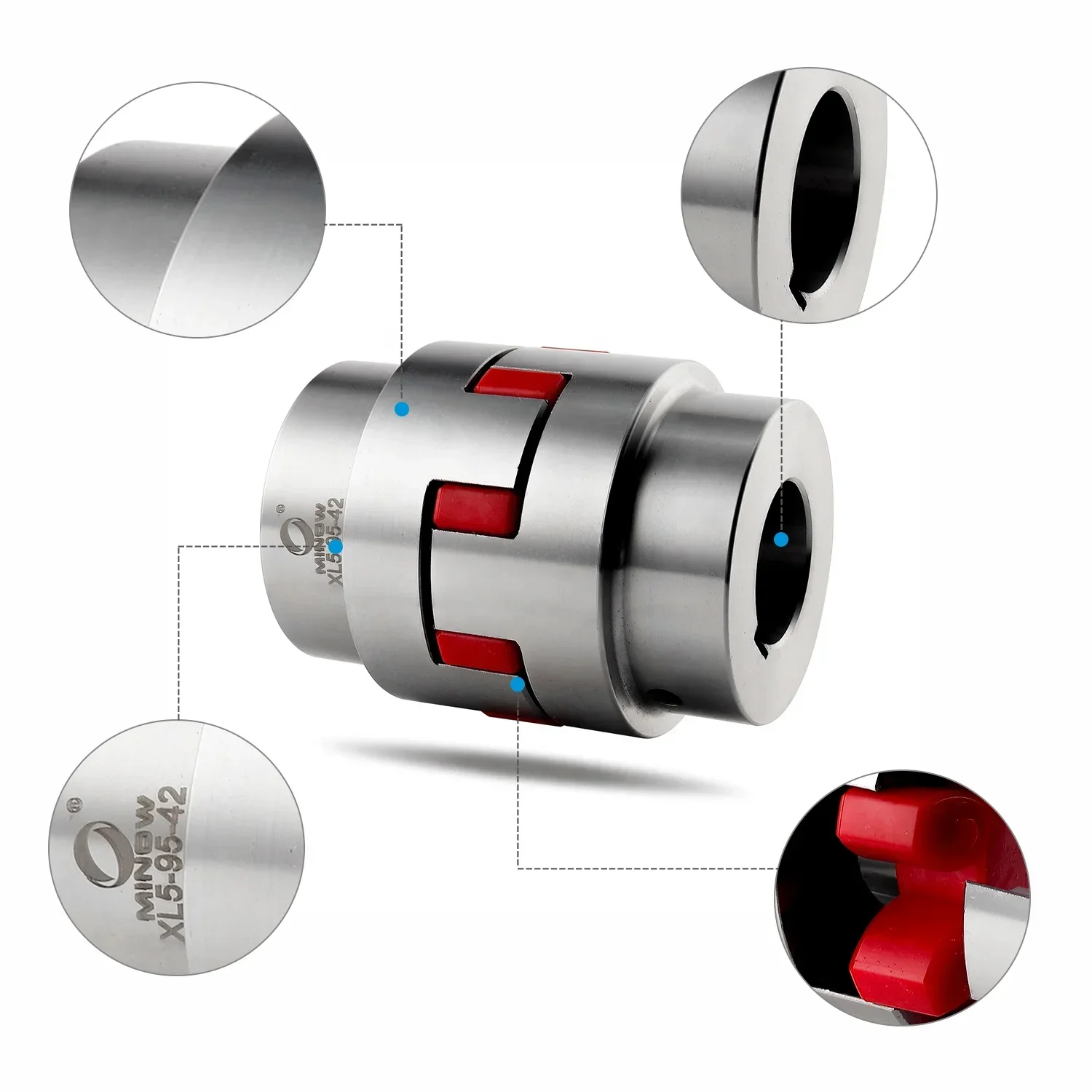 MINOW Hot sales OEM Factory Price High Precision Jaw Spider Couplers Plum Type Vacuum Pump Coupling