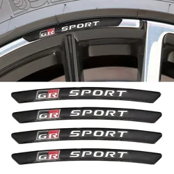 4Pcs Aluminium Car wheel Sticker Emblem Badge For Toyota GR Sport Logo Gazoo Racing YARiS Corolla RAV4 C-HR Camry Supra Prado