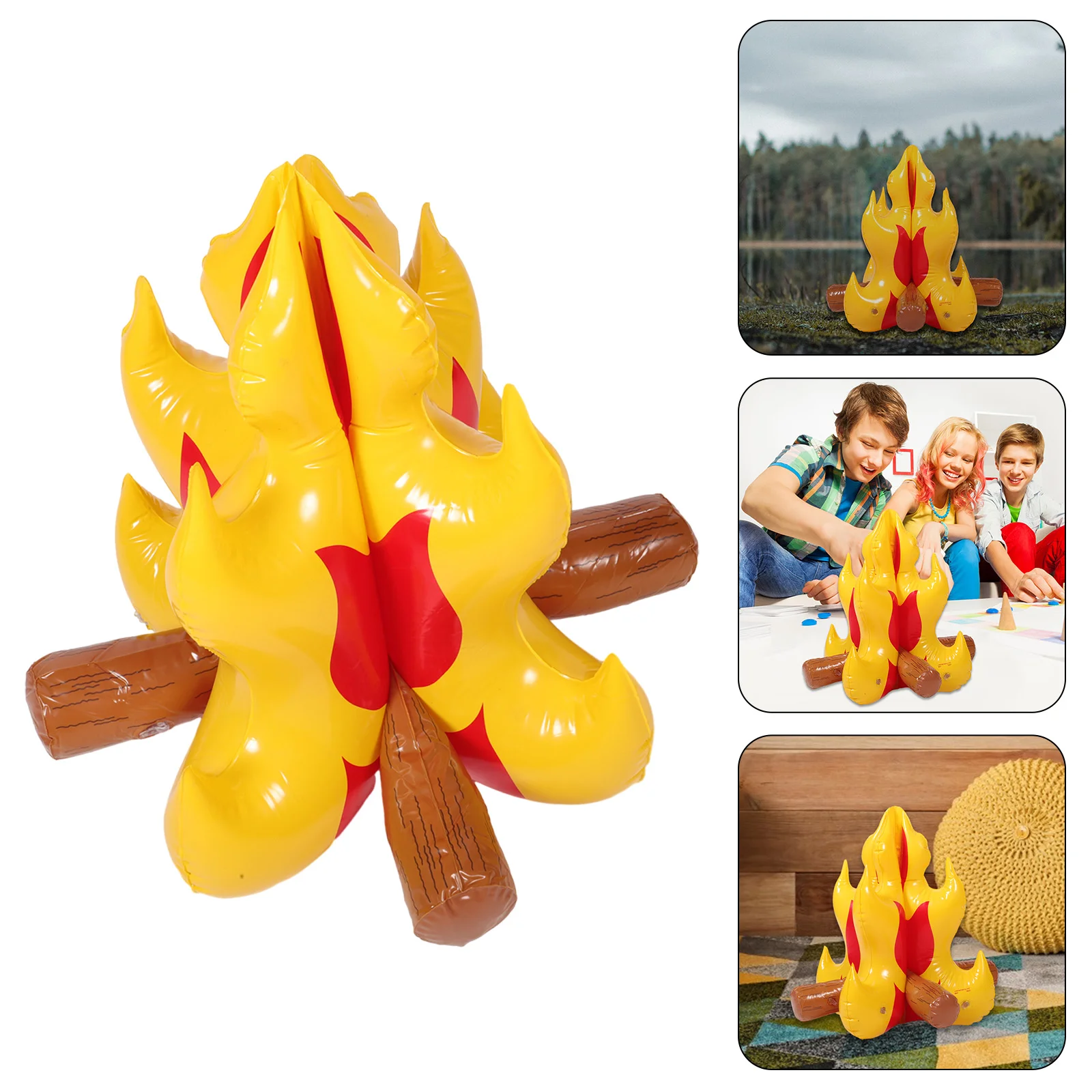 

Faux Fireplace Compact Inflatable Campfire Portable Bonfire Halloween Decorations Indoor