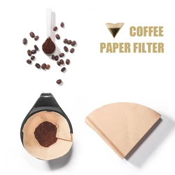 RECAFIMIL Coffee Filter Paper Count Disposable Coffer Filters Natural Cone V-Shaped Unbleached Filter for V.60 Coffee Dripper
