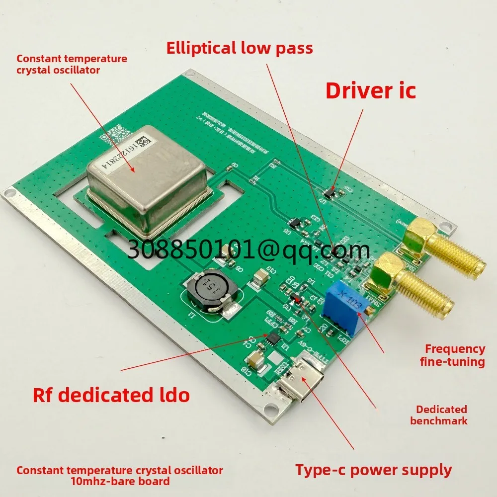 10M OCXO board, constant temperature crystal oscillator, 10MHz, good stability, low pass sine wave output