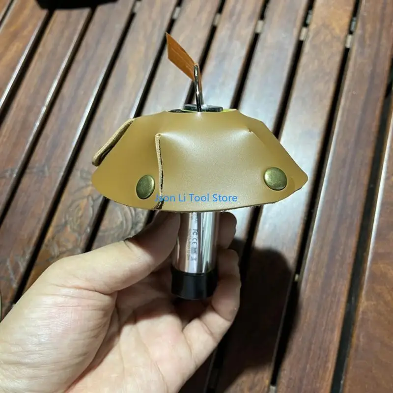

Y08D Vintage Leather Lampshade Outdoor Lamp Shade Replacement Thickened Cover Camping