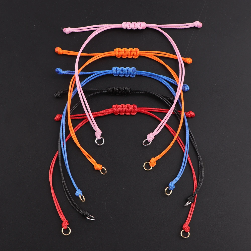 20pcs/lot Handmade Wax Thread Braided Bracelet Adjustable Waxed Cord Pendant Chain for DIY Handmade Bracelet Accessories Jewelry